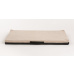 Kuschelbett - Velours beige/Öko-Leder schwarz