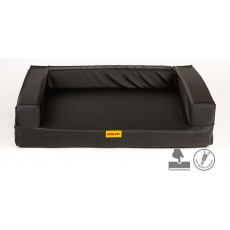 Orthopädisches Hundebett, gepolsterte Ränder 10 cm hoch - schwarz