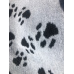 Vet bed grau mit großer schwarze Pfoten rutschfester Boden 3 Größen