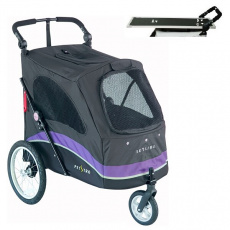 Petstro Wagen, Kinderwagen mit Pflegetisch mittel, Farbe lila/schwarz inklusive Pflegetisch