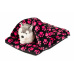 Kuschelbett - "Pantoffel" rosa Pfoten/graues Fleece-Material