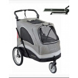Petstro Kinderwagen mit Groomingtisch groß - Farbe grau/schwarz + Lammfellunterlage gratis