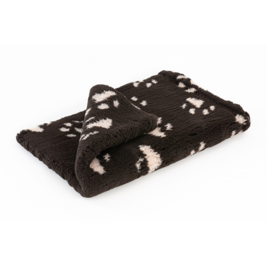 Vet Bed Matte für Hunde - dunkelbraun/beige Pfoten