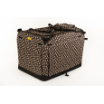 Bezug für Transportbox COOL PET Plus beige Pfoten/braune Farbe