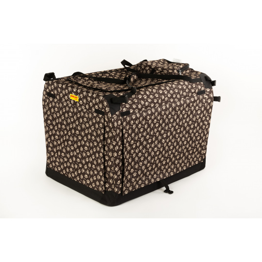 Bezug für Transportbox COOL PET Plus beige Pfoten/braune Farbe