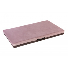 Orthopädisches Hundebett - gestepptes Velours altrosa/Unterseite braunes Kunstleder Orthopädisches Hundebett - gestepptes Velours altrosa/Unterseite braunes Kunstleder