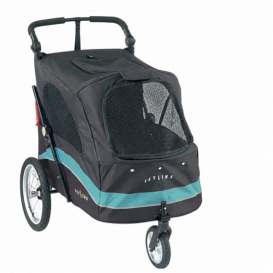 Petstro-Kinderwagen bis 45 kg ohne Pflegetisch, schwarz/türkis + kostenlose Unterlage